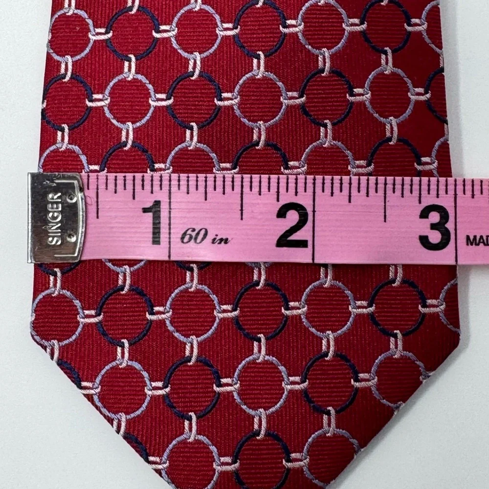 JS Blank & Co Neck Tie, silk. circle, chain, geometric, abstract, preppy, skinny